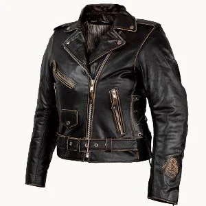 Women’s aged leather jacket with eagle design and CE protections Stylish Jacket - Image 3