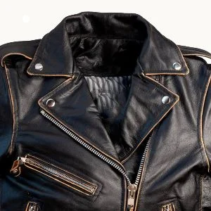 Women’s aged leather jacket with eagle design and CE protections Stylish Jacket - Image 2