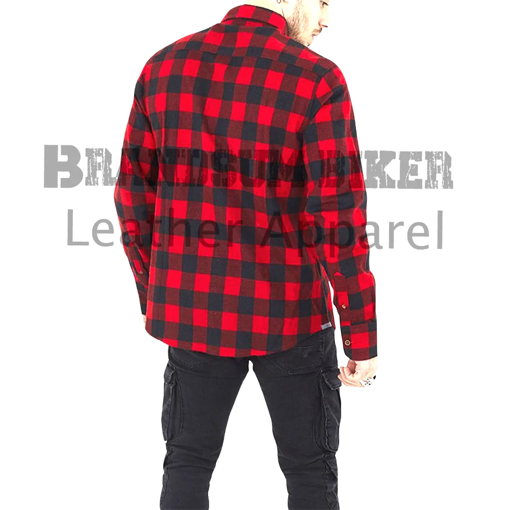 men’s red & black and blue & black check shirt stylish plaid casual shirt