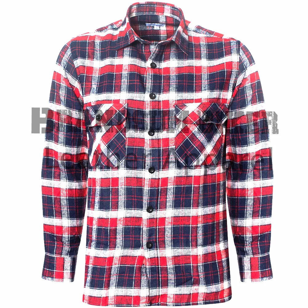 men’s red & navy check shirt stylish plaid casual & smart shirt