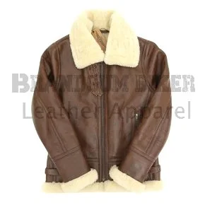 men’s brown bomber jacket with off white fur stylish winter casual wear