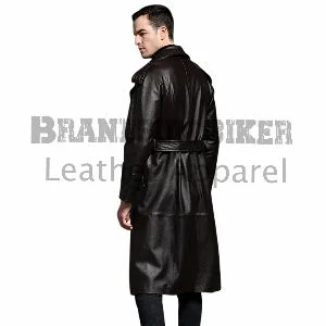 black stylish 5xl belted coat plus size men’s winter overcoat with elegance