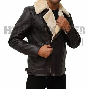 real leather swedish bomber winter jacket premium warm & stylish outerwear