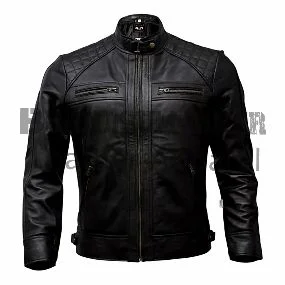 black and brown café racer leather jacket for men stylish biker outerwear