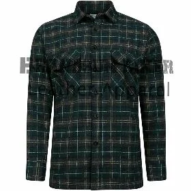 men’s dark green check shirt stylish plaid casual & smart long sleeve shirt
