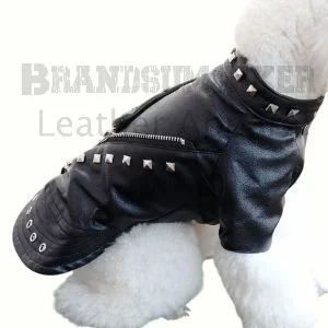 dog leather jacket winter outfit – stylish & warm pet outerwear for cold days