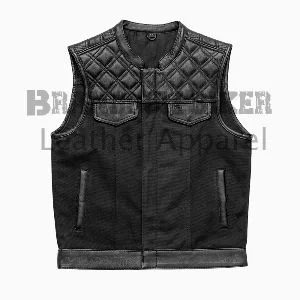 men black quilted denim biker vest stylish motorcycle vest