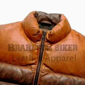 men two toned quilted vest stylish sleeveless leather biker waistcoat