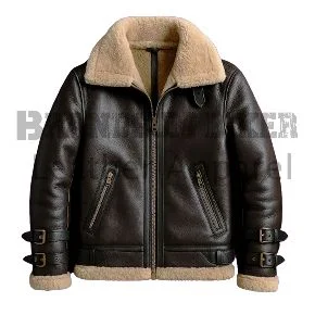 men’s brown bomber jacket with camel fur stylish & warm winter outerwear