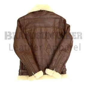 men’s brown bomber jacket with off white fur stylish winter casual wear