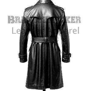double breasted vintage black coat classic men’s retro winter overcoat