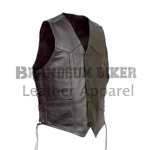 club style biker vest with gun pocket leather motorcycle vest