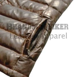 men two toned quilted vest stylish sleeveless leather biker waistcoat