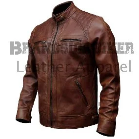 black and brown café racer leather jacket for men stylish biker outerwear