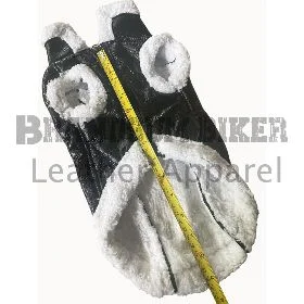 dog winter coat black leather jacket warm & stylish pet outerwear (copy)