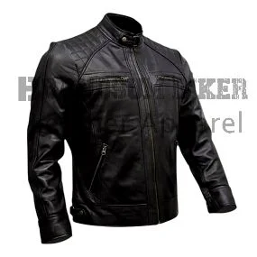 black and brown café racer leather jacket for men stylish biker outerwear