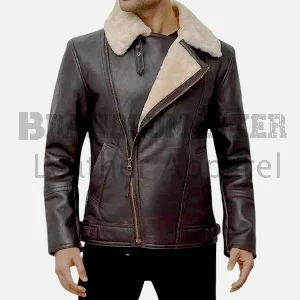 real leather swedish bomber winter jacket premium warm & stylish outerwear
