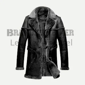 brown men trench coat classic leather winter overcoat for stylish warmth (copy)