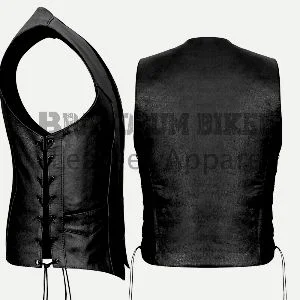 club style biker vest with gun pocket leather motorcycle vest