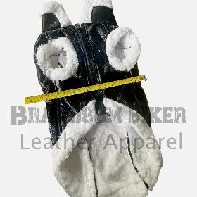 dog winter coat black leather jacket warm & stylish pet outerwear (copy)