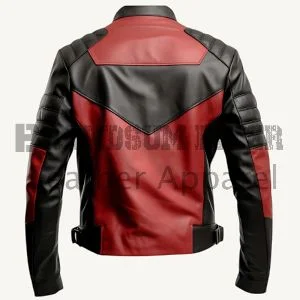 red and black men jacket stylish two tone bomber leather jacket for modern fashion