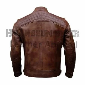 black and brown café racer leather jacket for men stylish biker outerwear