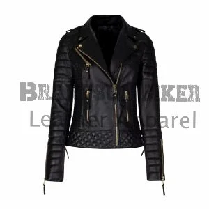 brando style women leather jacket classic biker moto jacket for timeless fashion