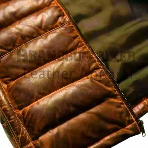 men two toned quilted vest stylish sleeveless leather biker waistcoat