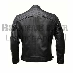 black and brown café racer leather jacket for men stylish biker outerwear